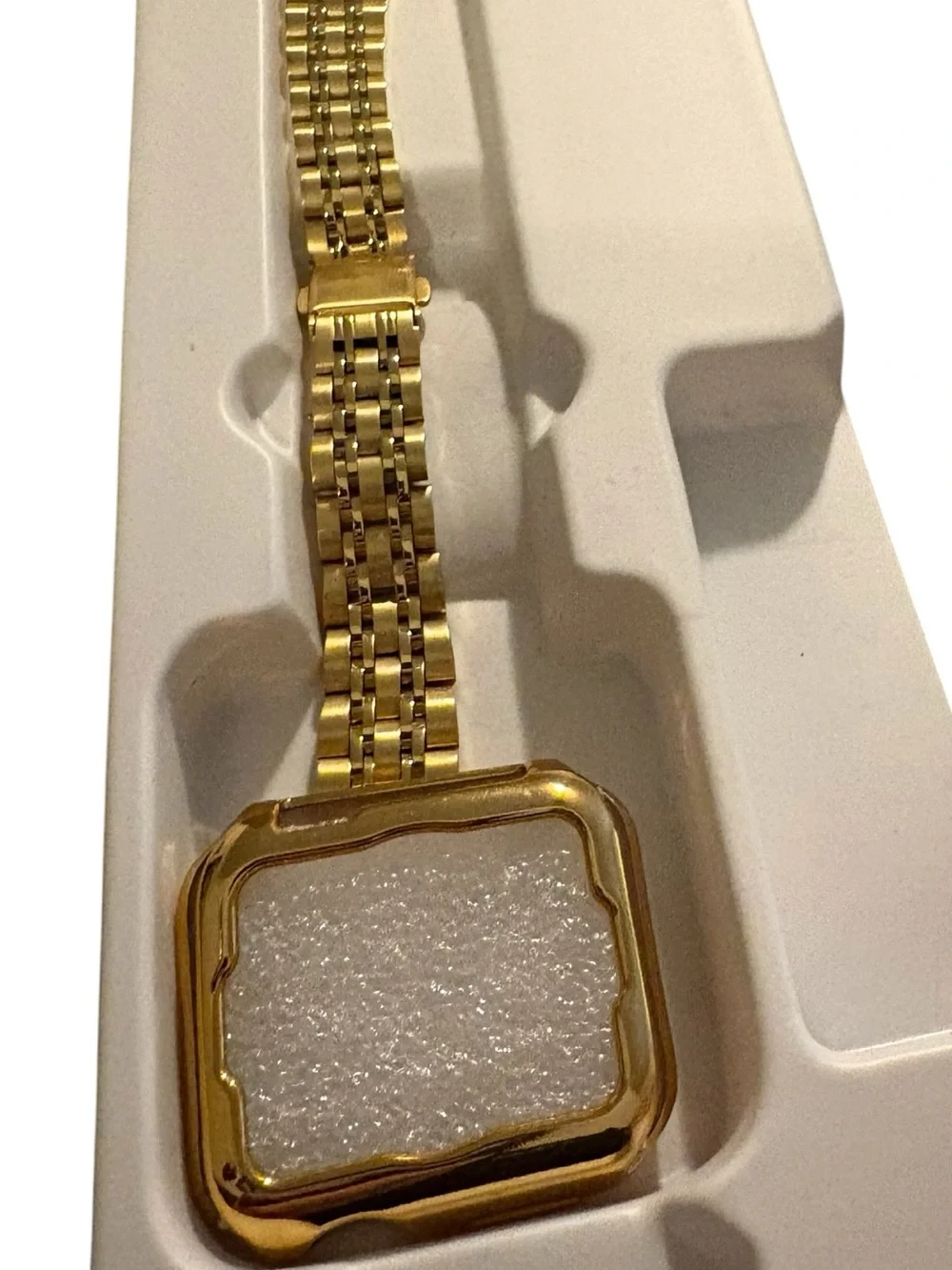 Gold Stainless Steel Link Bracelet Apple Watch Case Combo